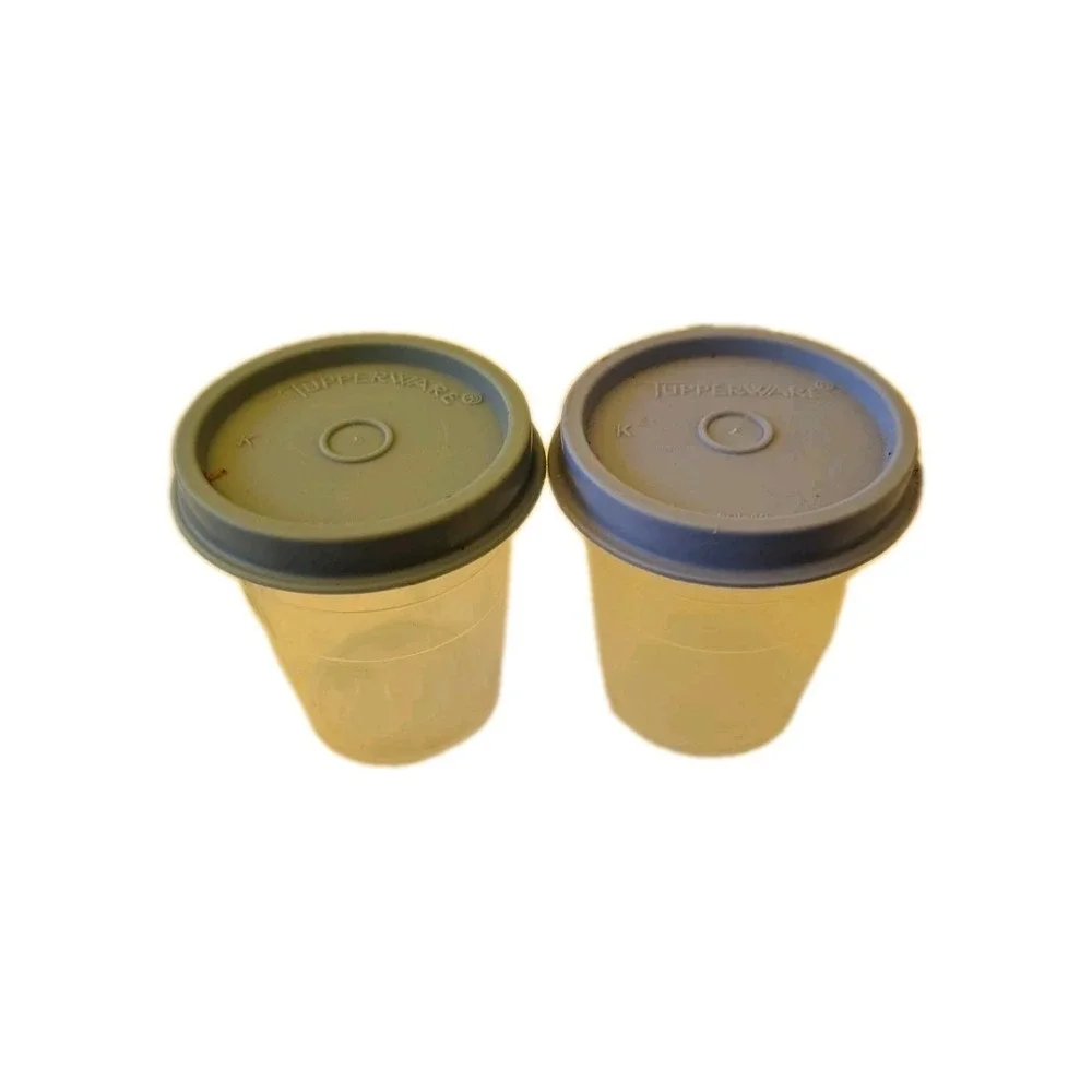 Set of 2 Vintage TUPPERWARE Covered Containers 3 1/2 x 4 1/2